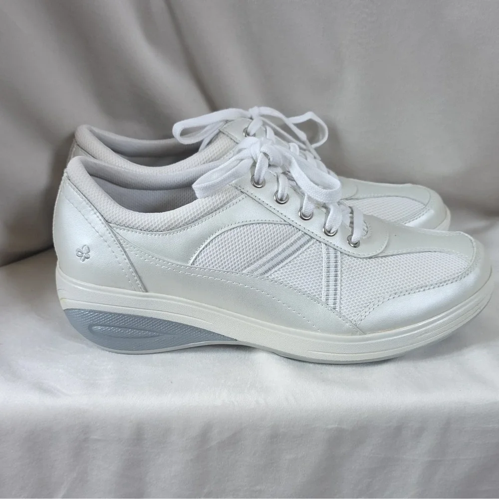 Grasshoppers Get Fit White Lace Up Comfort Walking Sneakers Women's 10 M